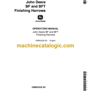 John Deere BF and BFT Finishing Harrows Operator's Manual (OMB25335)