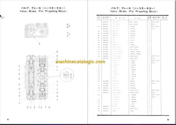 Hitachi UH05D Parts List & Equipment Components Parts Catalog