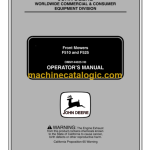 John Deere F510 and F525 Front Mowers Operator's Manual (OMM144025H0)