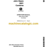 John Deere 6601 Combine Operator's Manual (OMH84345)