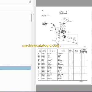 Hitachi ZX27U-2 Excavator Parts Catalog & Equipment Components Parts Catalog