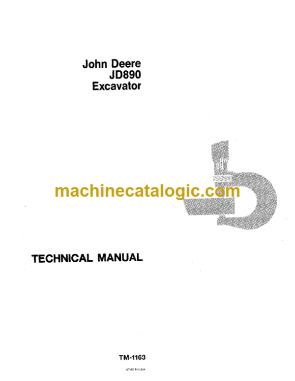 John Deere JD890 Excavator Technical Manual (TM1163)