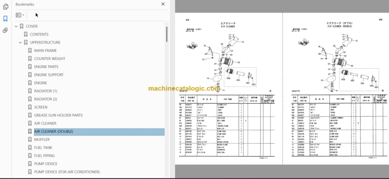 Hitachi ZX27U-2 excavator Parts Catalog & Equipment Components Parts Catalog