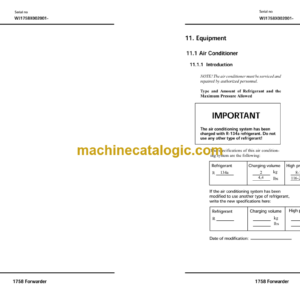 John Deere 1758 Forwarder Operator’s Manual (OMF062130)