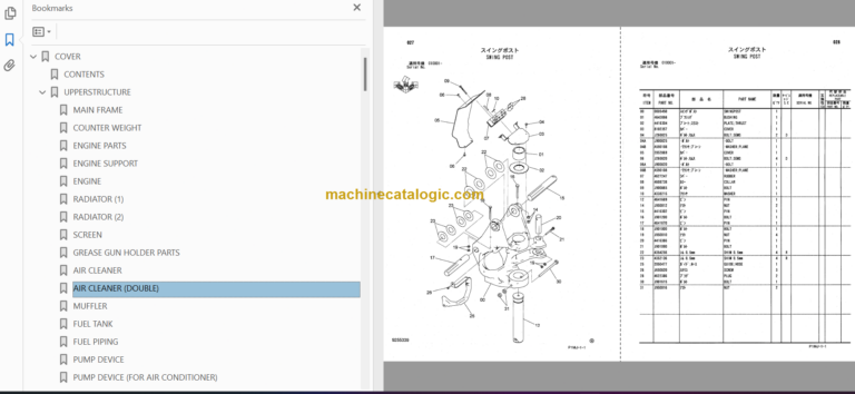 Hitachi ZX27U-2 excavator Parts Catalog & Equipment Components Parts Catalog