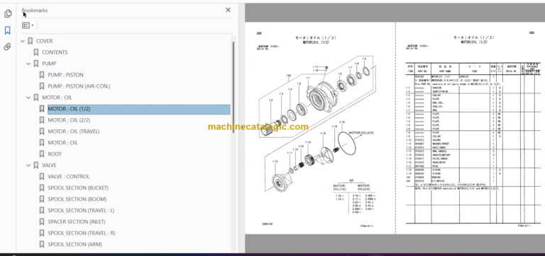 Hitachi ZX27U-2 excavator Parts Catalog & Equipment Components Parts Catalog
