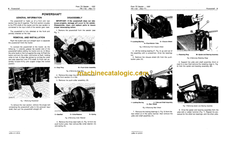 John Deere 1500 Power TilI Seeder Technical Manual (TM1152)