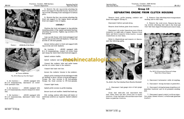 John Deere 2000 Series Crawler Tractors Service Manual (SM2037)