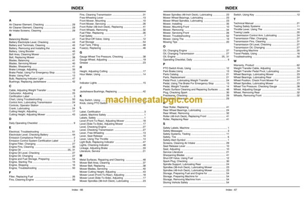 John Deere F510 and F525 Front Mowers Operator's Manual (OMM144025H0)