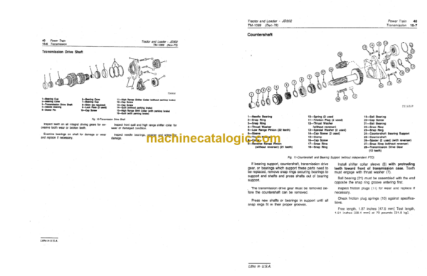 John Deere JD302 Tractor and Loader Technical Manual (TM1089)