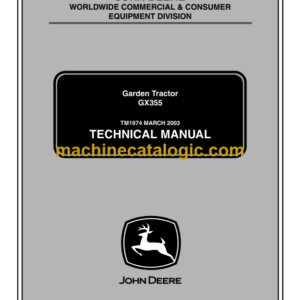 John Deere GX355 Garden Tractor Technical Manual (TM1974)