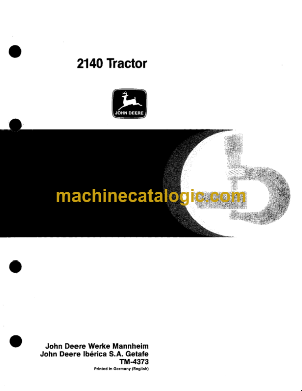 John Deere 2140 Tractor Technical Manual (TM4373)