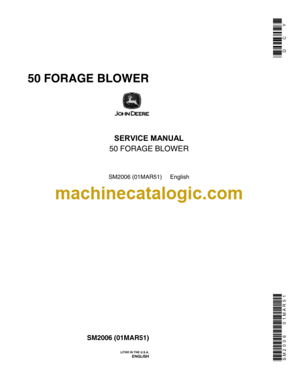 John Deere 50 Forage Blower Service Manual (SM2006)