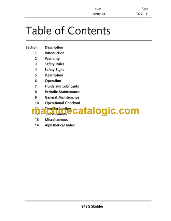 John Deere 848G Skidder Operator's Manual (OMT186595)