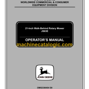 John Deere JS63E 21-Inch Walk-Behind Rotary Mower Operator's Manual (OMGC00454D0)