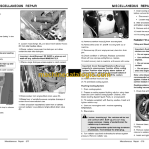 John Deere XUV 850D GatorTM Utility Vehicle Technical Manual (TM1737)