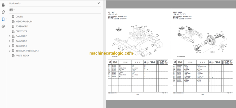 たしページ Hitachi ZX17U-2 ZX22U-2 ZX27U-3 ZX30U-3 ZX35U-3 Hydraulic