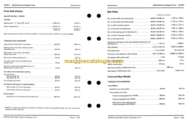 John Deere 2140 Tractor Technical Manual (TM4373)