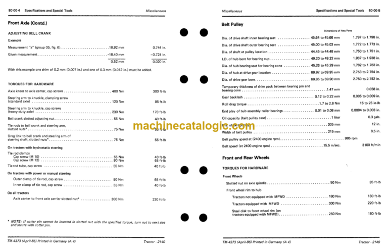 John Deere 2140 Tractor Technical Manual (TM4373)