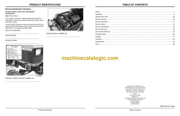 John Deere 4010 Compact Utility Tractor Operator's Manual (OMLVU13343)