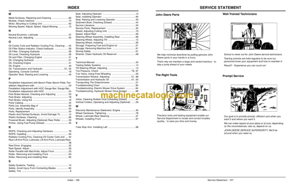 John Deere 2500B and 2500E Riding Greens Mower Hybrid Operator's Manual (OMTCU22479)