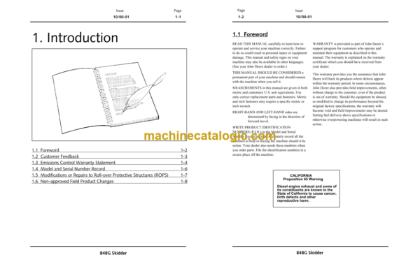 John Deere 848G Skidder Operator's Manual (OMT186595)