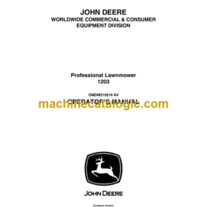 John Deere 1203 Professional Lawnmower Operator's Manual (OMDMU210516)