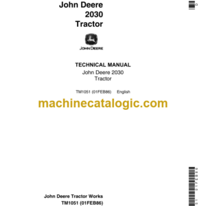 John Deere 2030 Tractor Technical Manual (TM1051)