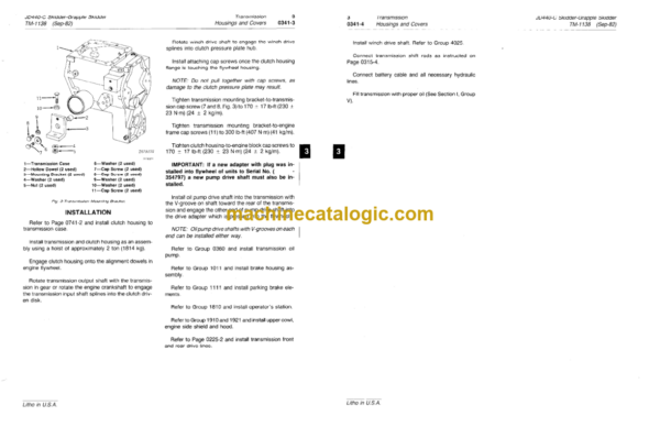 John Deere JD440-C Skidder and Grapple Skidder Technical Manual (TM1138)