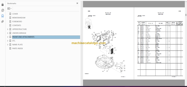 Hitachi ZX27UNA-3 Hydraulic Excavator Parts Catalog & Equipment Components Parts Catalog