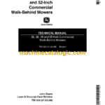 John Deere 32 36 48 and 52-lnch Commercial Walk-Behind Mowers Technical Manual (TM1305)