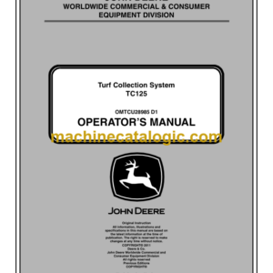 John Deere TC125 Turf Collection System Operator's Manual (OMTCU28985)