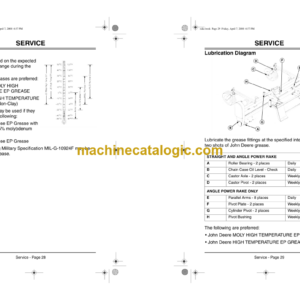 John Deere PR72, PR72S, and PR96 Power Rake for 240, 250, 260, 270 and 4475, 5575, 6675, 7775, 8875 Skid Steers Operator’s Manual (OMKV16793)