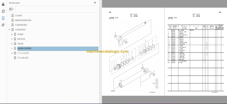 Hitachi ZX27UNA-3 Hydraulic Excavator Parts Catalog & Equipment Components Parts Catalog