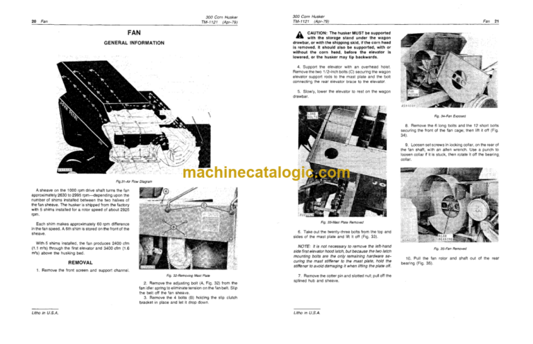 John Deere 300 Corn Husker Technical Manual (TM1121)