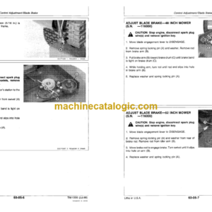 John Deere 32 36 48 and 52-lnch Commercial Walk-Behind Mowers Technical Manual (TM1305)