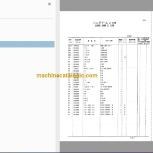 Hitachi ZX75US-A Hydraulic Excavator Parts Catalog & Equipment Components Parts Catalog