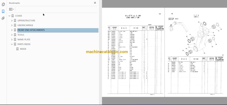 Hitachi ZX75US-A Hydraulic Excavator Parts Catalog & Equipment