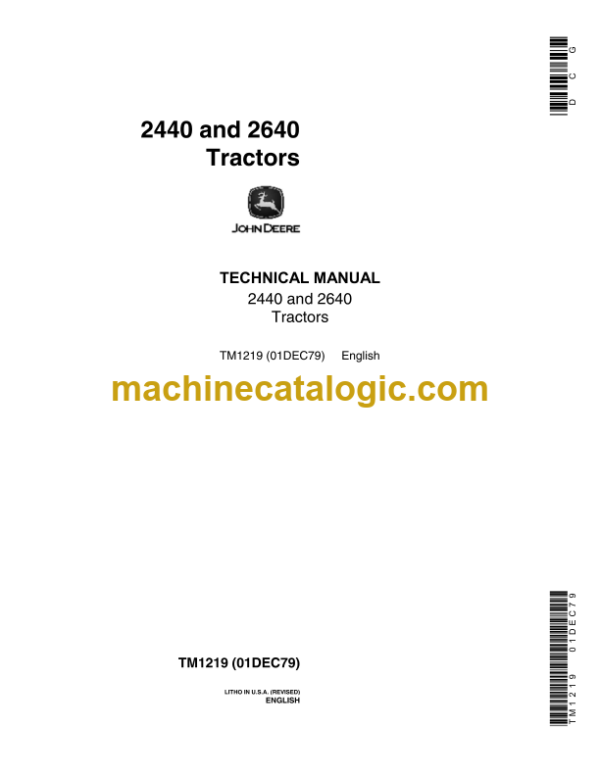 John Deere 2440 and 2640 Tractors Technical Manual (TM1219)
