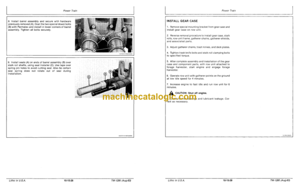 John Deere Harvesting Units Technical Manual (TM1295)