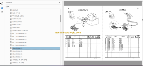 Hitachi ZX30 ZX35 Excavator Parts Catalog & Equipment Components Parts Catalog