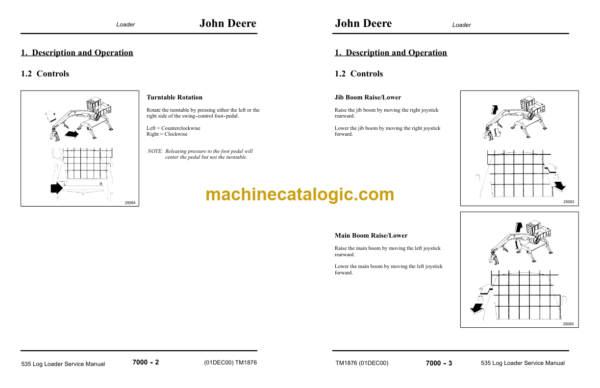 John Deere 535 Log Loader Service Manual (TM1876)