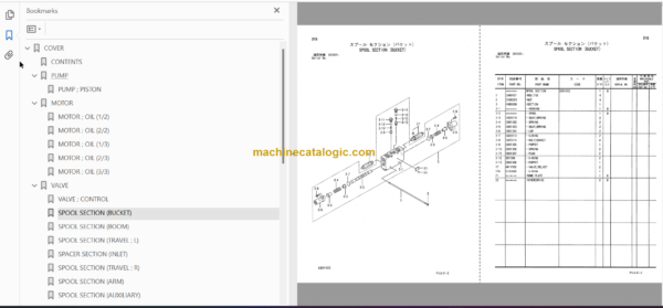 Hitachi ZX30 ZX35 Excavator Parts Catalog & Equipment Components Parts Catalog