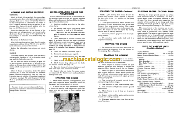 John Deere 95 HI-LO Combines Operator's Manual (OMH90740)