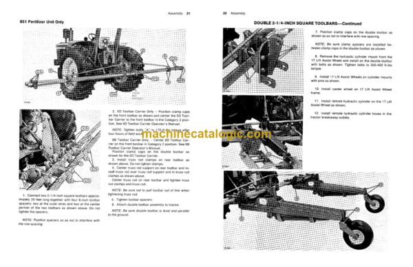 John Deere 451 and 651 Toolbar Fertilizer Units Operator's Manual (OMB25495)