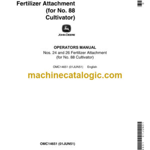 Nos. 24 and 26 Fertilizer Attachment (FOR NO. 88 CULTIVATOR) Operator's Manual (OMD14651)