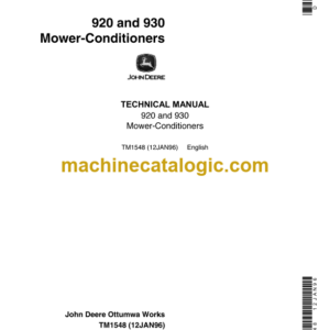 John Deere 920 and 930 Mower-Conditioners Technical Manual (TM1548)