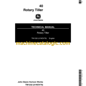 John Deere 40 Rotary Tiller Technical Manual (TM1232)