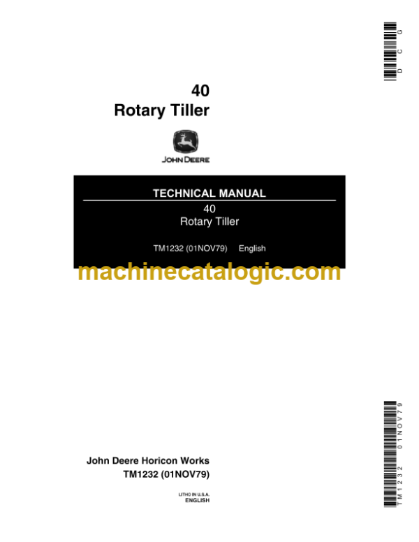 John Deere 40 Rotary Tiller Technical Manual (TM1232)