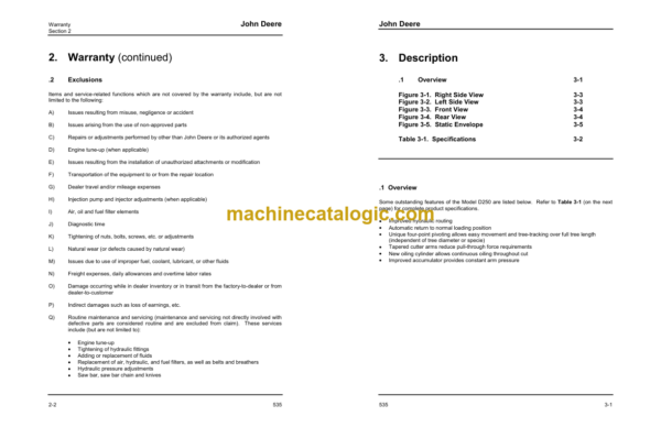 John Deere 535 Log Loader Operator's Manual (OMT186071)